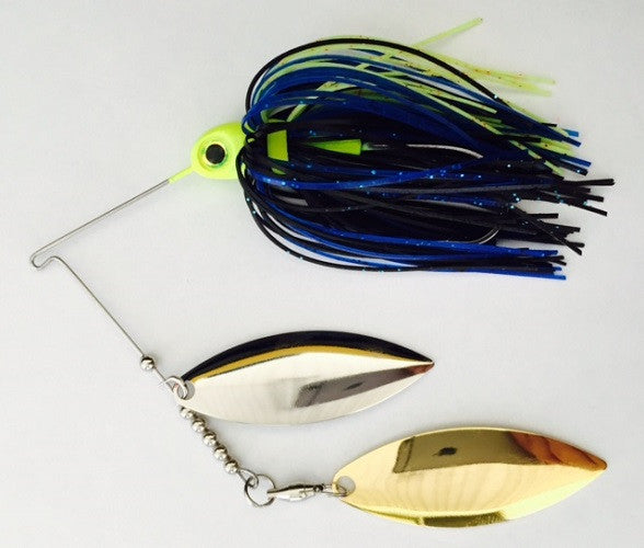 1/2 oz Blue / White / Chartreuse Spinner Baits