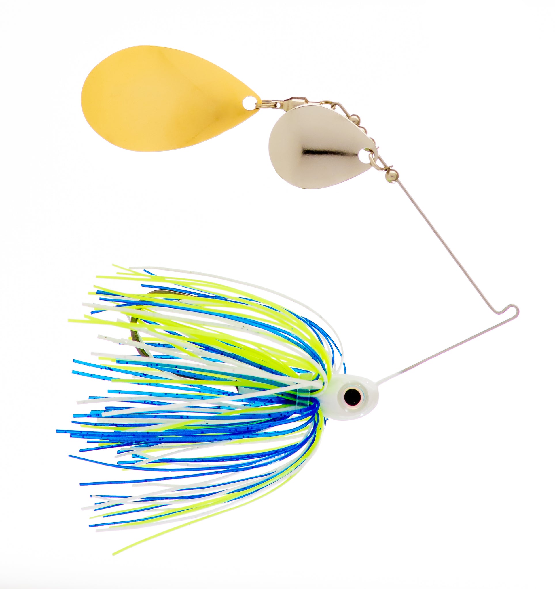 1/2 oz Blue / White / Chartreuse Spinner Baits